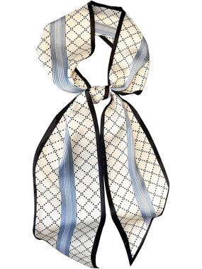 Women's blue Printed Square Headscarf Bandanas Hair Scarf Neck Scarves